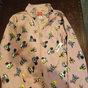 Disney Pink Fleece Jacket with Cartoon Characters